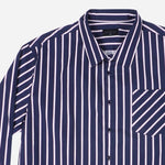 Maxwear Dress Shirt with Pocket Vertical Stripe