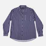 Maxwear Dress Shirt with Pocket Vertical Stripe