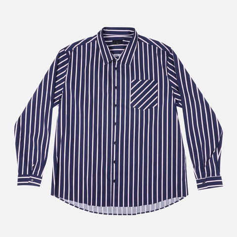 Maxwear Dress Shirt with Pocket Vertical Stripe