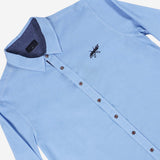 Maxwear Chambray Dress Shirt Blue