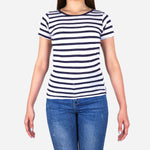 Smartbuy Ladies' Blouse Stripes in Navy Blue