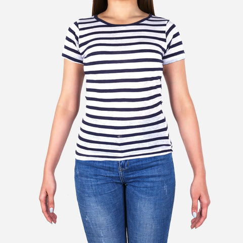 Smartbuy Ladies' Blouse Stripes in Navy Blue