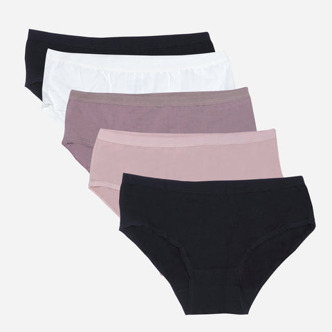 Gigi Amore 5PC Hipster Panty Pack Plum