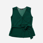 SM Woman Prima Sleeveless Overlap Blouse Green