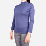 Smartbuy Ladies' Mock Neck Long Sleeves in Deep Lilac