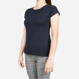 Smartbuy Ladies' Plain Round Neckline Shirt in Black