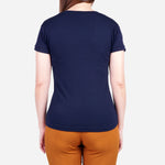 Smartbuy Ladies' Plain V Neckline Shirt in Navy Blue