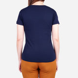 Smartbuy Ladies' Plain V Neckline Shirt in Navy Blue