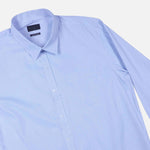 Maxwear Business Dress Shirt Long Sleeve Bamboo White Stripes Light Blue