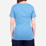 Smartbuy Ladies' Plain Round Neckline Shirt in Dodger Blue