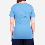 Smartbuy Ladies' Plain Round Neckline Shirt in Dodger Blue