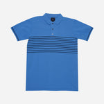 Men's Club Chest Stripe Polo Shirt Blue