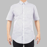 Mainstreet Short Sleeve Microprint Triangle White