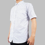 Mainstreet Short Sleeve Microprint Leech White