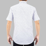 Mainstreet Short Sleeve Microprint Leech White