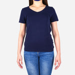 Smartbuy Ladies' Blouse Colored Plain in Navy Blue