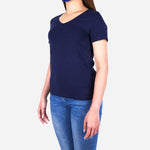 Smartbuy Ladies' Blouse Colored Plain in Navy Blue