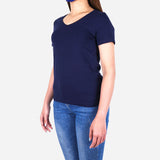 Smartbuy Ladies' Blouse Colored Plain in Navy Blue