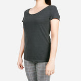 Smartbuy Ladies' Plain Round Neckline Blouse in Acid Gray