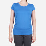 Smartbuy Ladies' Plain Round Neckline Blouse in Azure