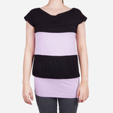 Smartbuy Ladies' Blouse Cut & Sew Detail in Pink and Black Combi