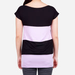 Smartbuy Ladies' Blouse Cut & Sew Detail in Pink and Black Combi