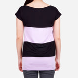 Smartbuy Ladies' Blouse Cut & Sew Detail in Pink and Black Combi