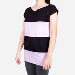 Smartbuy Ladies' Blouse Cut & Sew Detail in Pink and Black Combi