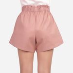 SM Woman Casual Shorts Ruffle Waist Garter Twill