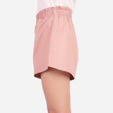 SM Woman Casual Shorts Ruffle Waist Garter Twill