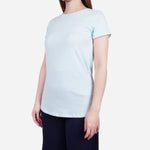 Smartbuy Ladies' Plain Round Neckline Blouse in Baby Blue