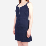 SM Woman Denim Strappy Dress With Zipper