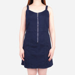 SM Woman Denim Strappy Dress With Zipper