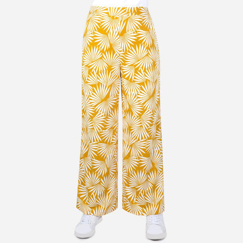 SM Woman Printed Wide Leg Mustard