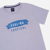 Men's Club Feeling Tropical Print Tee Gray