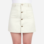 SM Woman Denim Skirt Pastel Buttondown