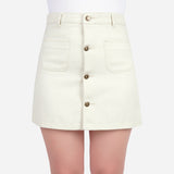 SM Woman Denim Skirt Pastel Buttondown