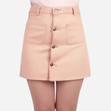 SM Woman Denim Skirt Pastel Buttondown