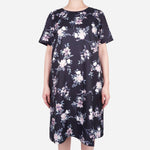 SM Woman Prima Round Neck Short Sleeve Floral Neoprene Dress