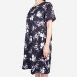 SM Woman Prima Round Neck Short Sleeve Floral Neoprene Dress