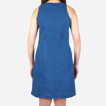 SM Woman Denim Sleeveless Dress with Buttons