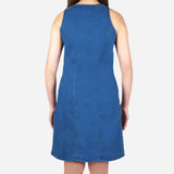 SM Woman Denim Sleeveless Dress with Buttons