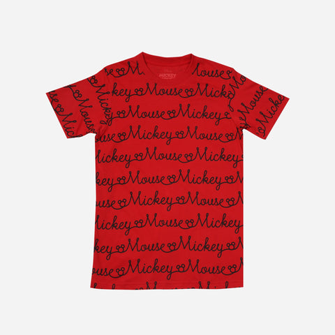 Disney Mickey All Over Print Tee Red
