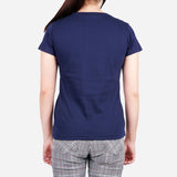 Smartbuy Ladies'Tee Opps Print in Navy Blue