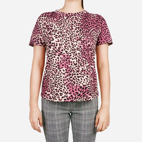 Smartbuy Ladies' Animal Full Print Tee in Pink