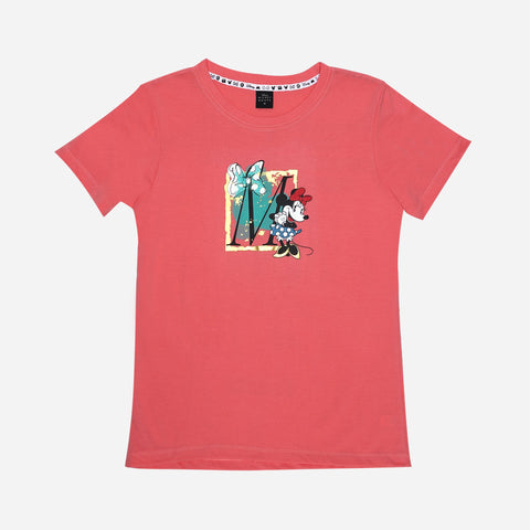 Disney Minnie Graphic Tee Salmon