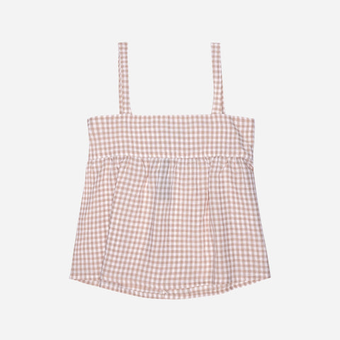 True Love Gingham Blouse Beige