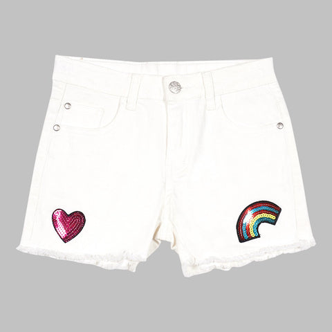 JUST JEANS GIRLS' DENIM SHORTS IN WHITE