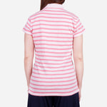 Smartbuy Ladies' Polo Shirt Stripes in Pink