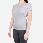 Smartbuy Ladies' V Neckline Knitted Blouse in Ash Gray